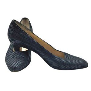 Salvatore Ferragamo Heels Womens 7C Black Mesh Textured Pumps Classic Dress Shoe